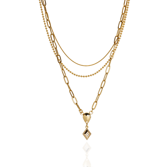 Versailles Trio-Layered Gold Necklace