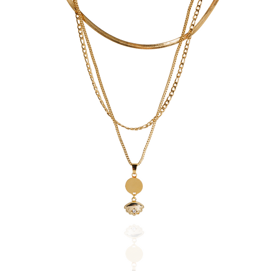 San Michel Trio-Layered Gold Necklace
