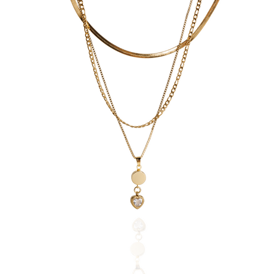 Alexandra Trio-Layered Gold Necklace