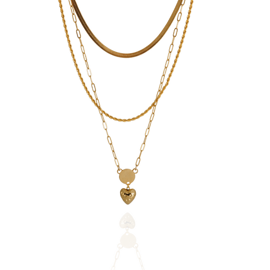 Dominic Trio-Layered Gold Necklace