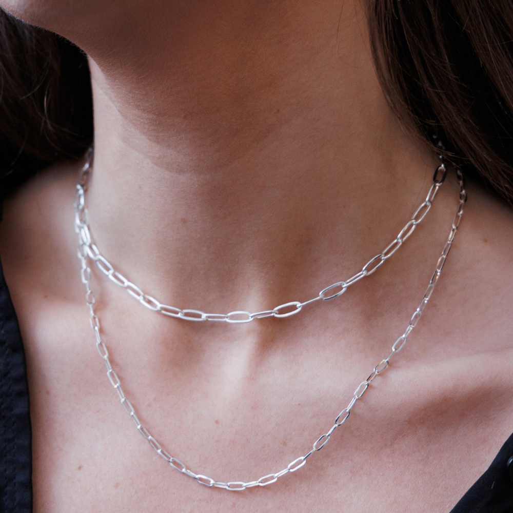 Cancun Double-Layered Silver Chain