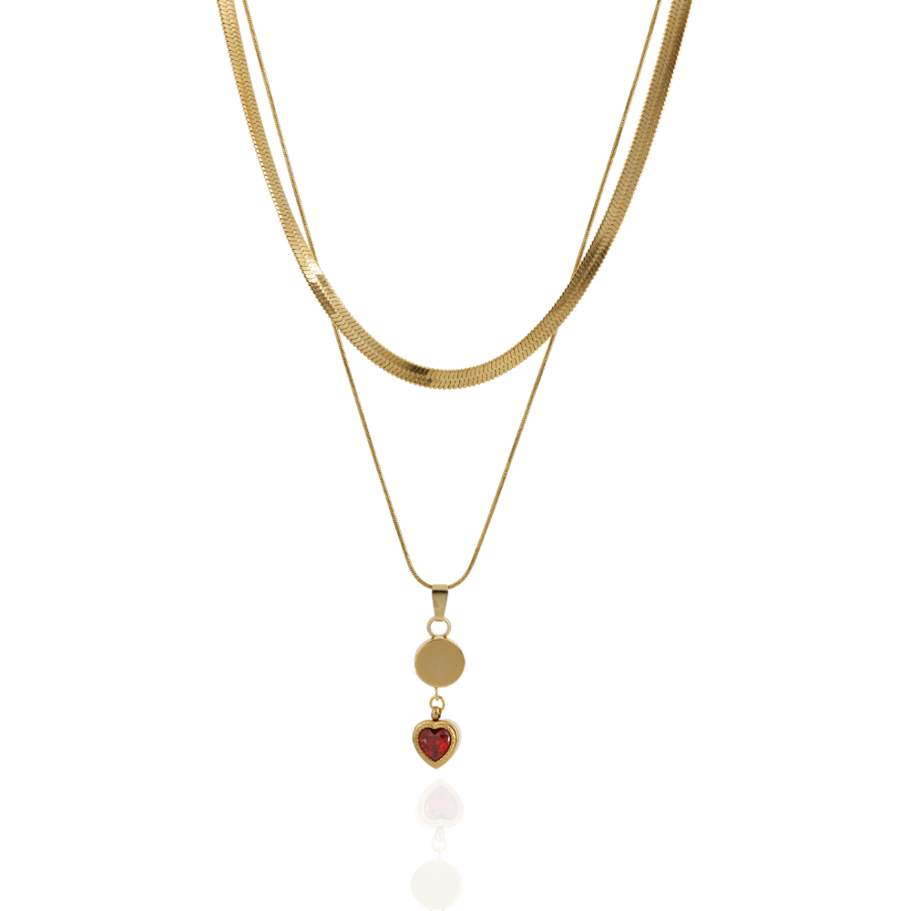 Alexandra Double-Layered Gold Snake Necklace