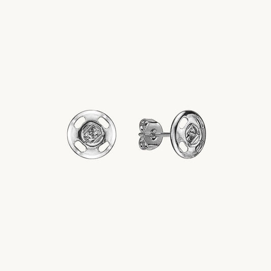 Pair of Attached Earring Bases | Silver