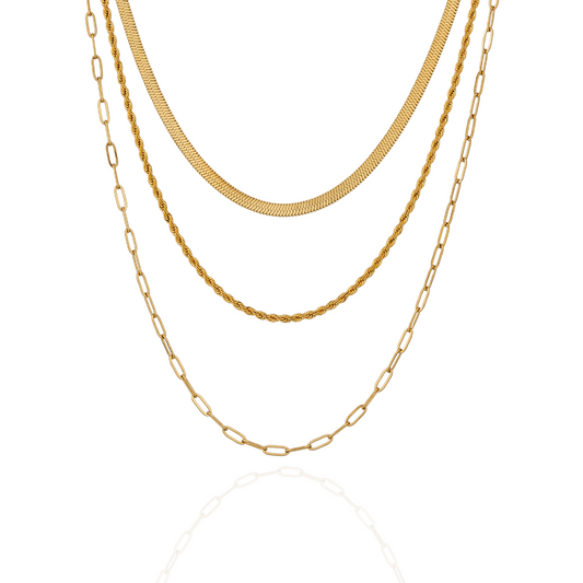 Margarita Trio-Layered Gold Necklace