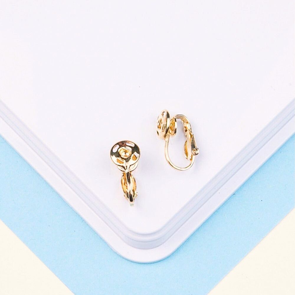 Pair of Clip-on Earring Bases | 14K Gold Plated