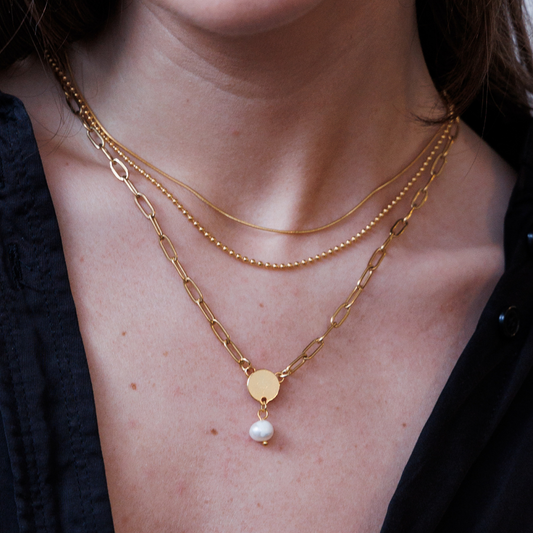 Kabo Trio-Layered Gold Necklace