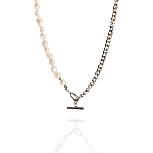 Florence Half-Pearl Silver Chain