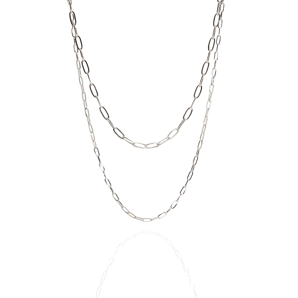 Cancun Double-Layered Silver Chain
