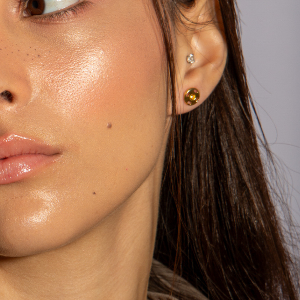 Pair of Attached Earring Bases | 14K Gold Plated