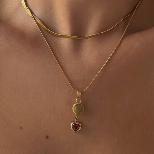 Alexandra Double-Layered Gold Snake Necklace