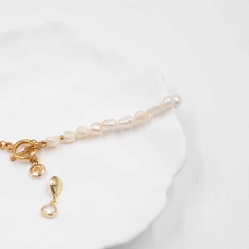 Florence Half Pearl Gold chain | Snap